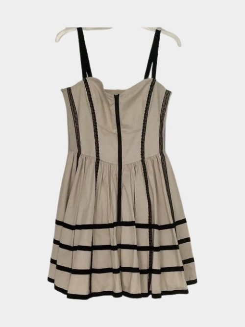 Betsey Johnson Cream/Ivory Corset Dress w/ Black Accents Sz 10 EUC | RE:LUV