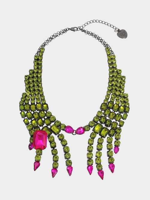 RICH WITCH BIB NECKLACE GREEN