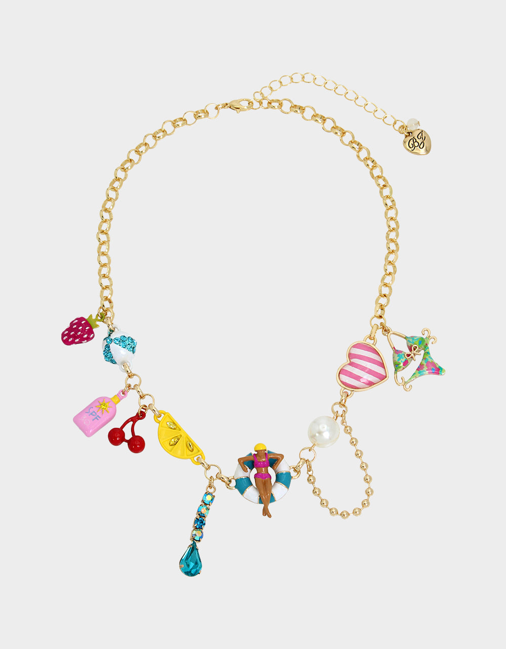 BETSEYS POOL PARTY CHARM FRONTAL NECKLACE MULTI