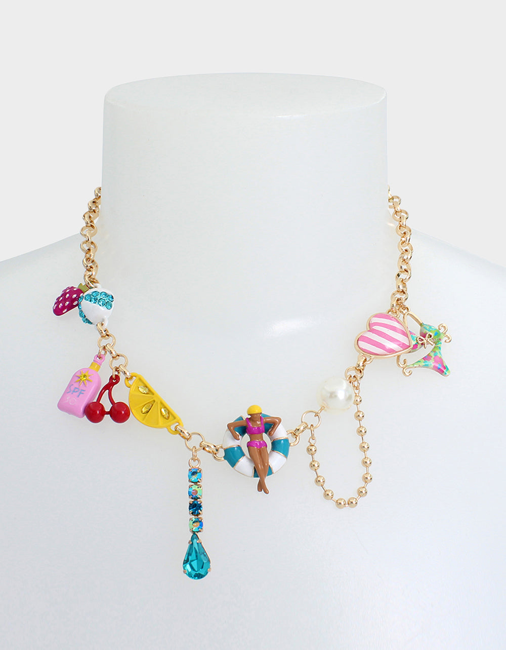 BETSEYS POOL PARTY CHARM FRONTAL NECKLACE MULTI - Image 4