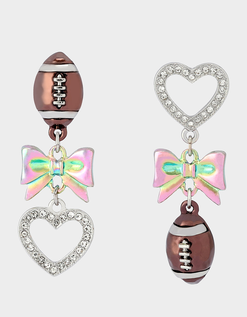 FOOTBALL BOW DROP EARRINGS CRYSTAL - Image 3