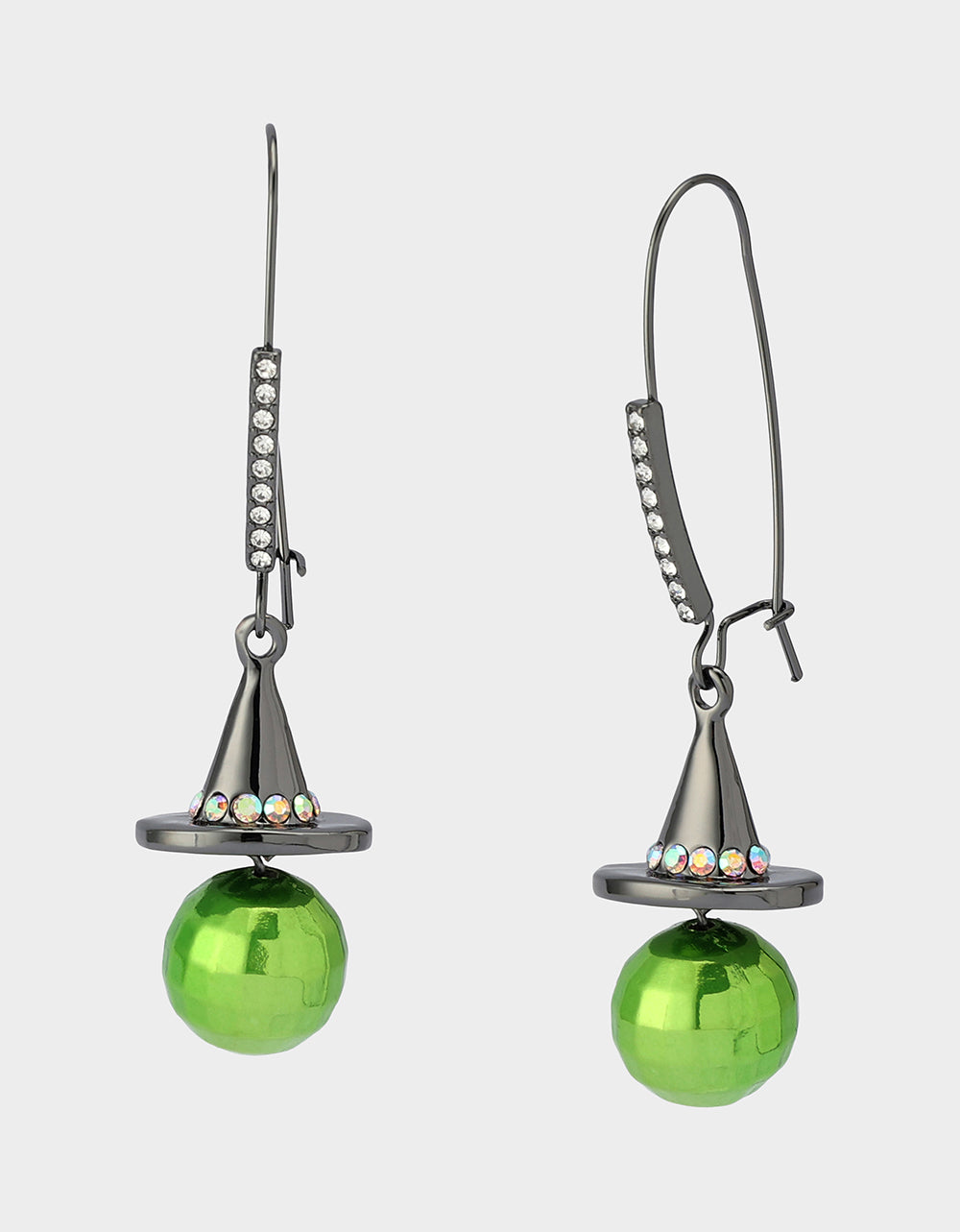 DISCO WITCH HAT DROP EARRING GREEN