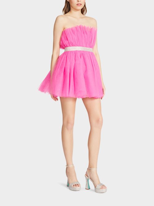 SHOWSTOPPER TULLE MINI DRESS HOT PINK