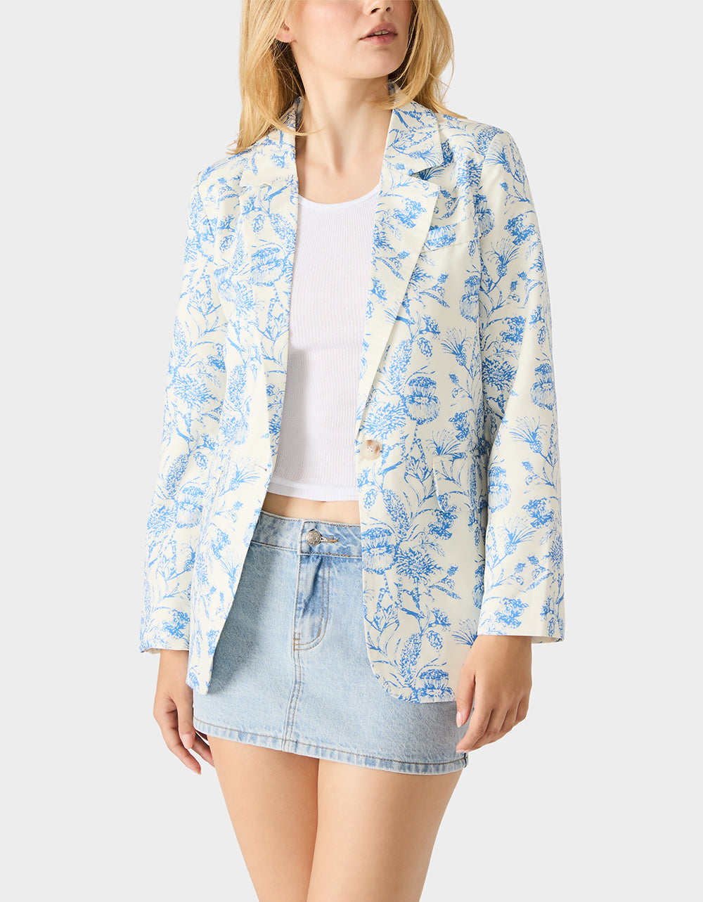 BOYFRIEND BLUE FLORAL BLAZER BLUE - Image 7