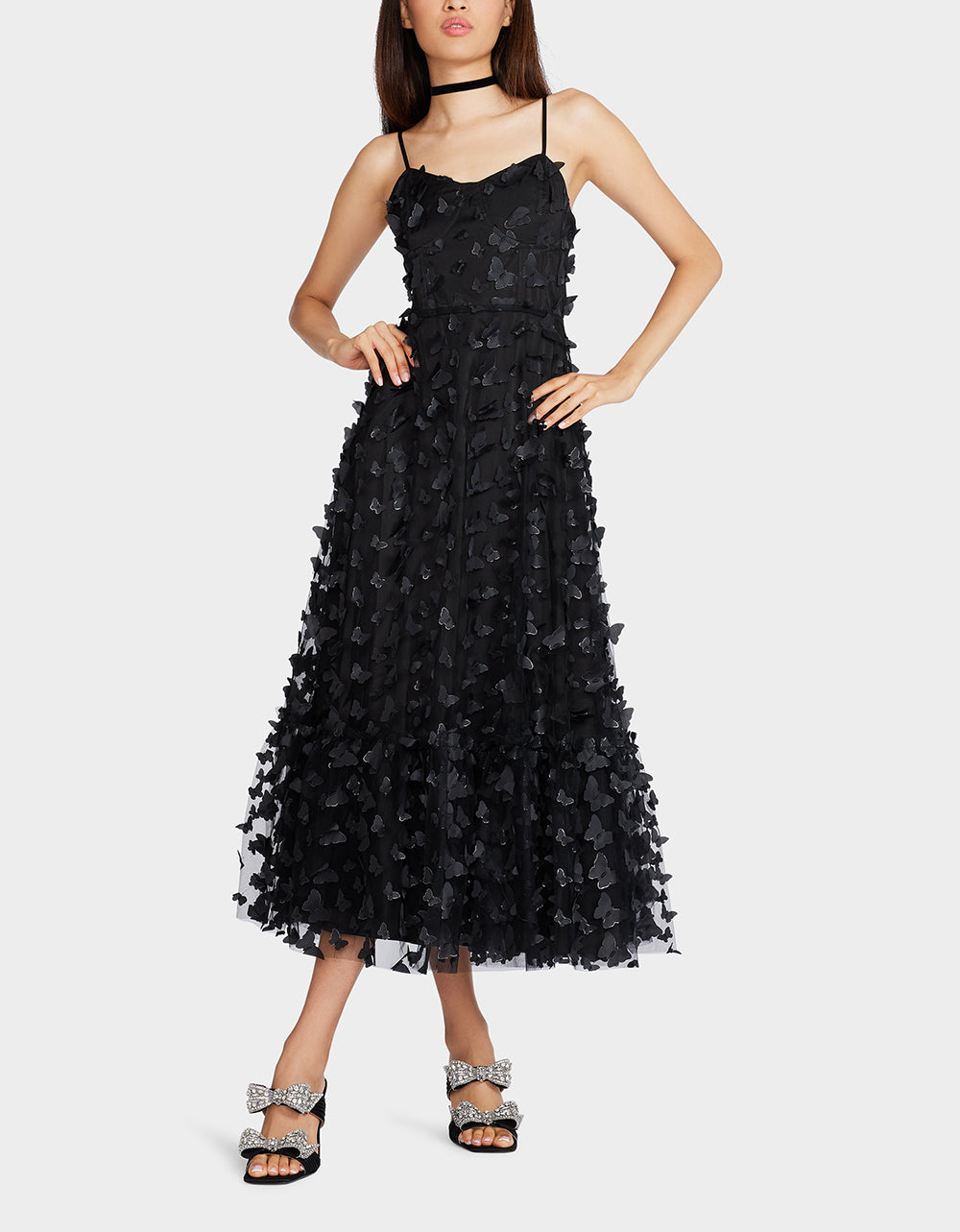 BETSEYS BUTTERFLY MAXI DRESS BLACK - Image 7