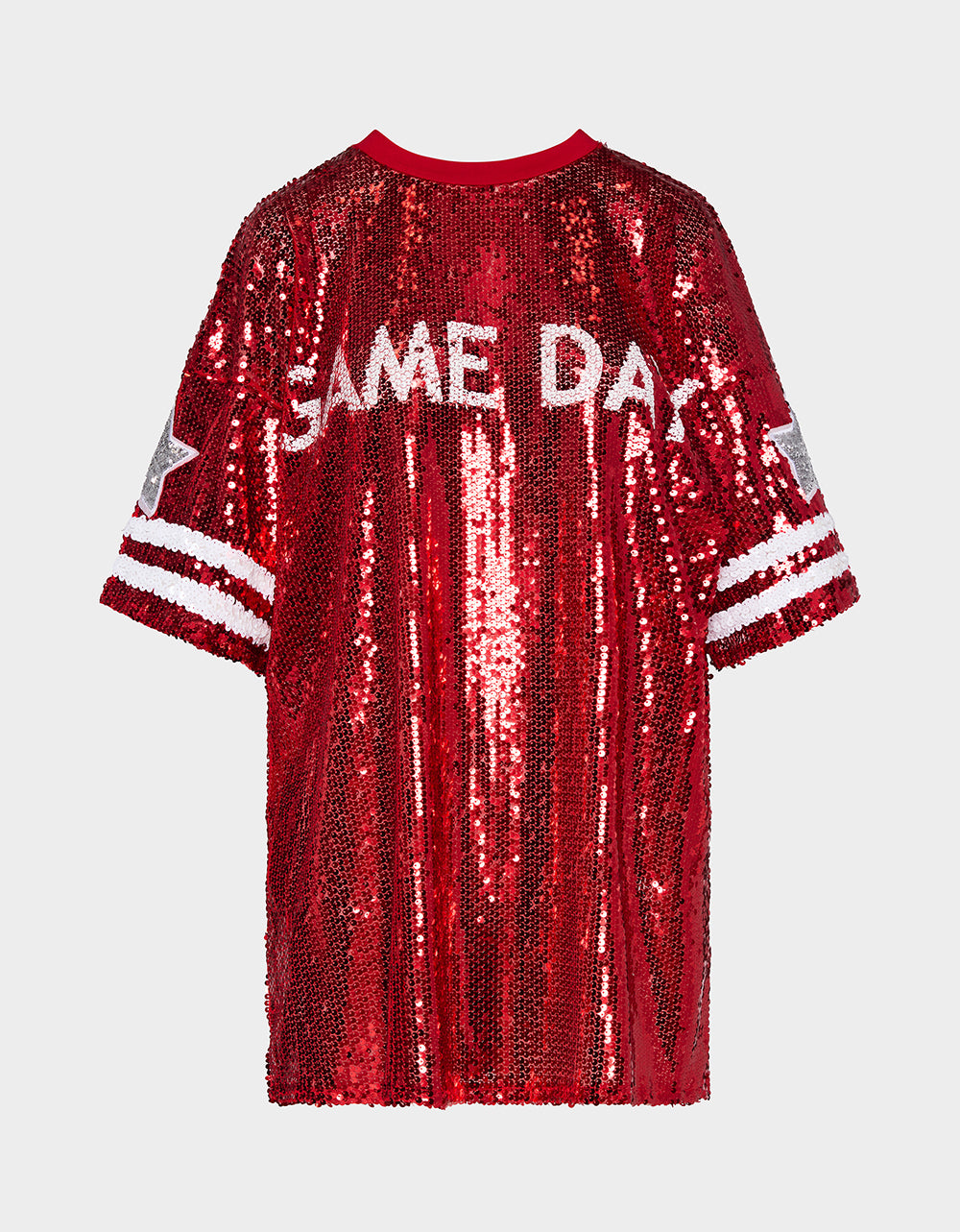 GAME DAY JERSEY SEQUIN DRESS RED - Image 6