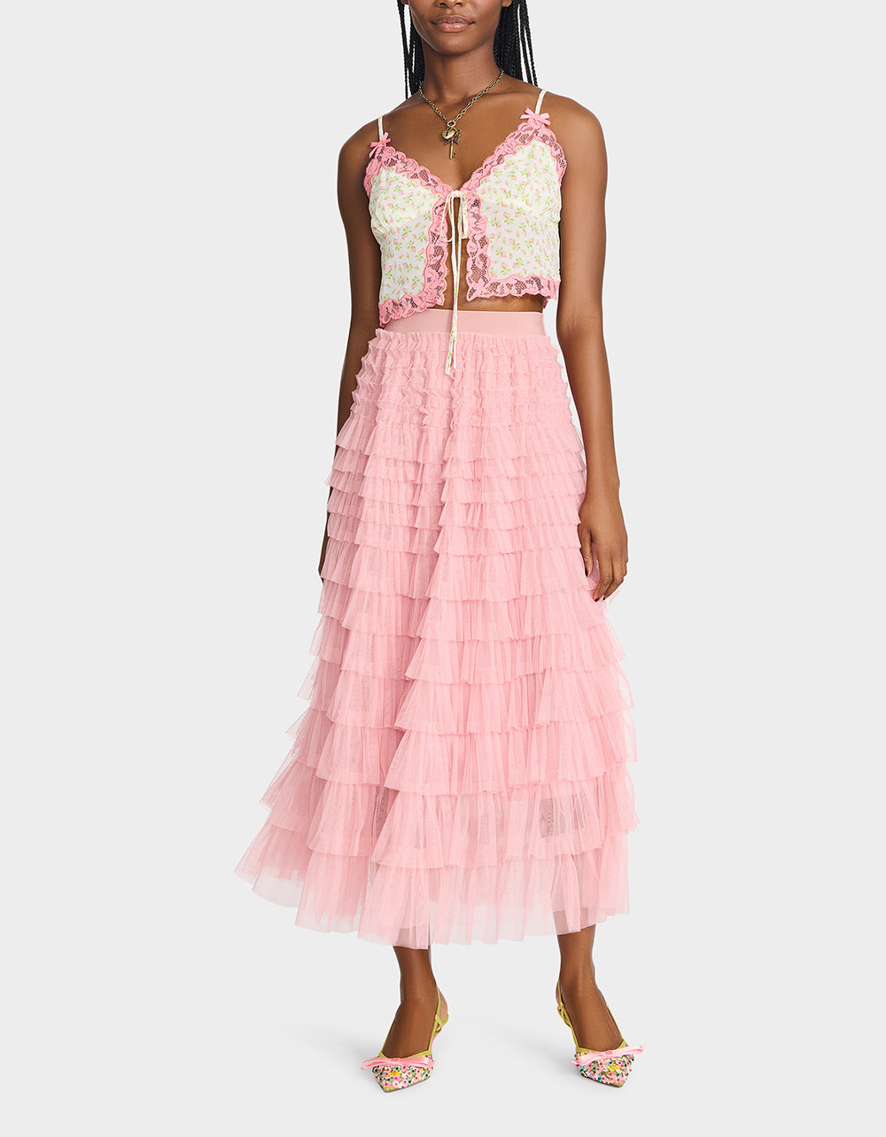 COLETTE TULLE MAXI SKIRT PINK