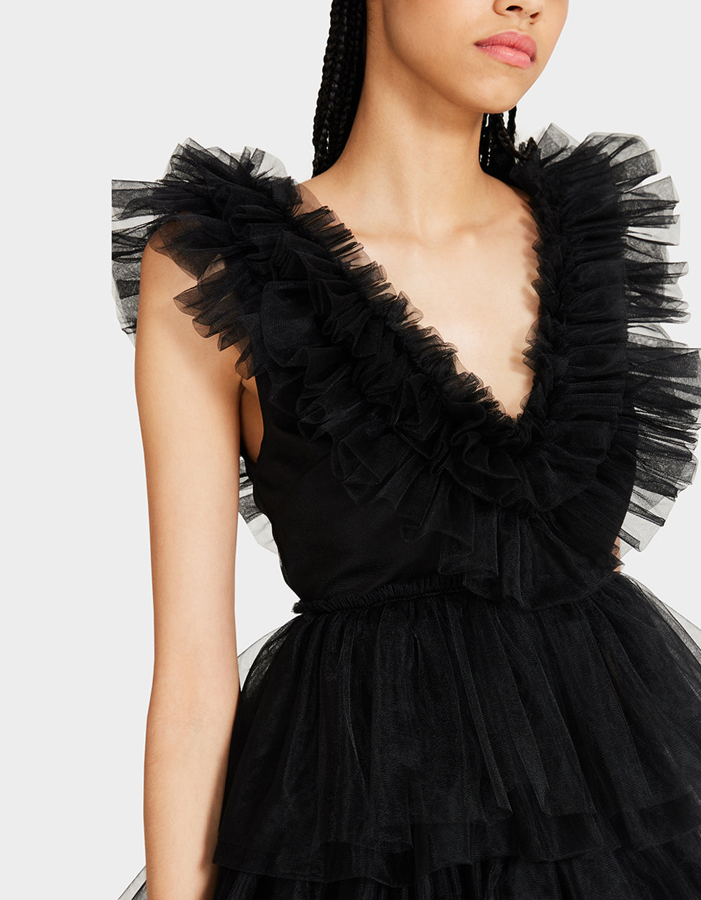 BETSEYS TIERED TULLE DRESS BLACK - Image 3