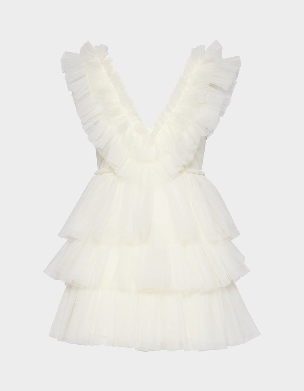 BETSEYS TIERED TULLE DRESS CREAM - Image 10