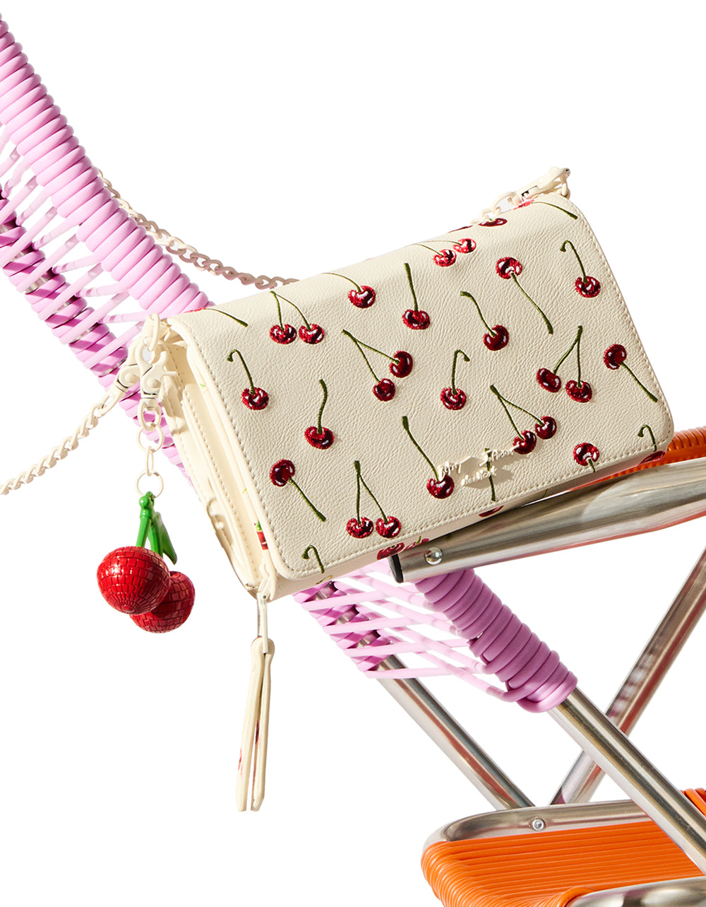 CHERRY ON TOP WALLET ON CHAIN CREAM - Image 2