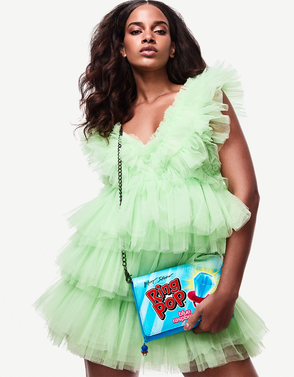 RING POP? PATENT WALLET ON CHAIN BLUE - Image 2