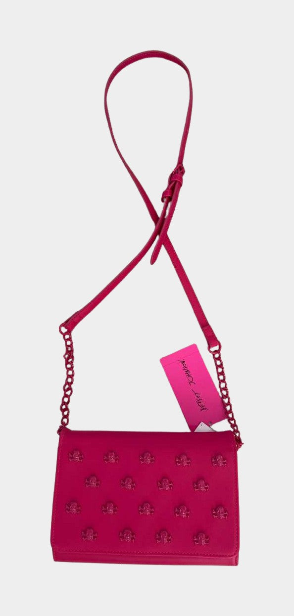 Betsey Johnson Xosybil Crossbody Skull Stud Bag Pink | RE:LUV